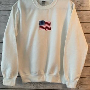 Custom Embroidered American Flag Crew Neck Sweatshirt